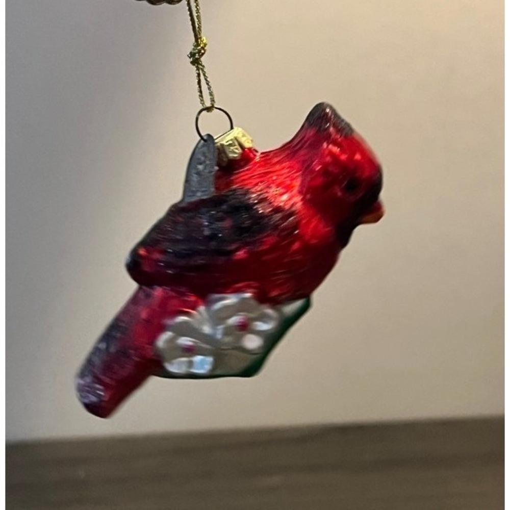 Thomas Pacconi 2003 Glass Cardinal Christmas Ornament 3.25" Red Bird Vintage